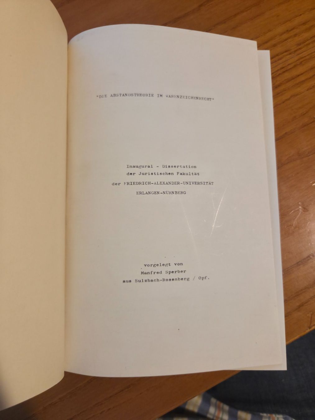 Bücher: Sperber – Abstandstheorie im Warenzeichenrecht 1966 – Gebraucht aus Aldesago von lusuardi 4