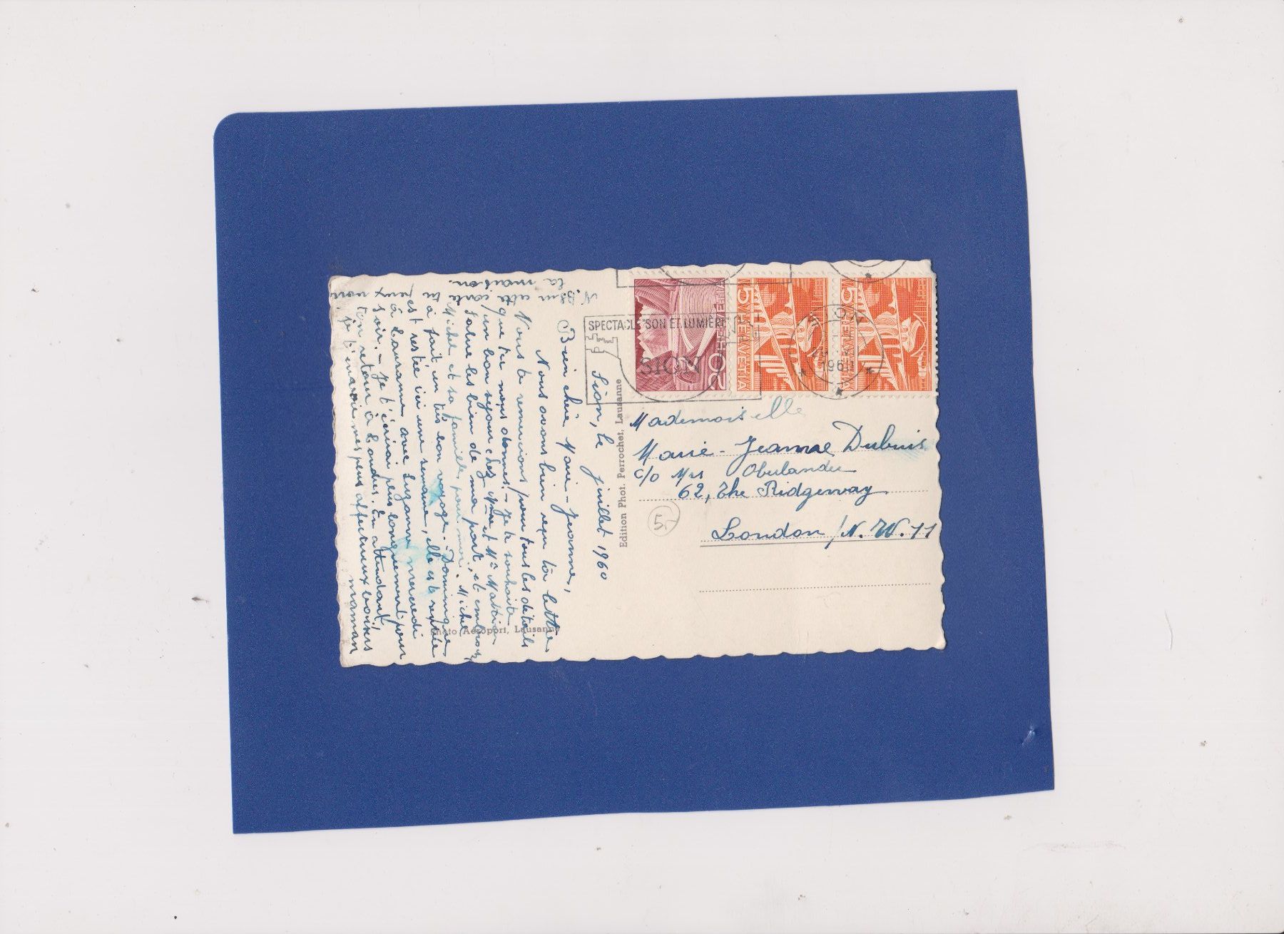 Ansichtskarten: Carte postale vue aérienne Sion – Gebraucht aus Bex von Canouille 1
