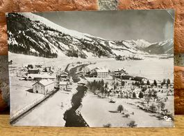 1968 Mit dem Flugzeug über LA PUNT-CHAMUESCH-CH Flugaufnahme