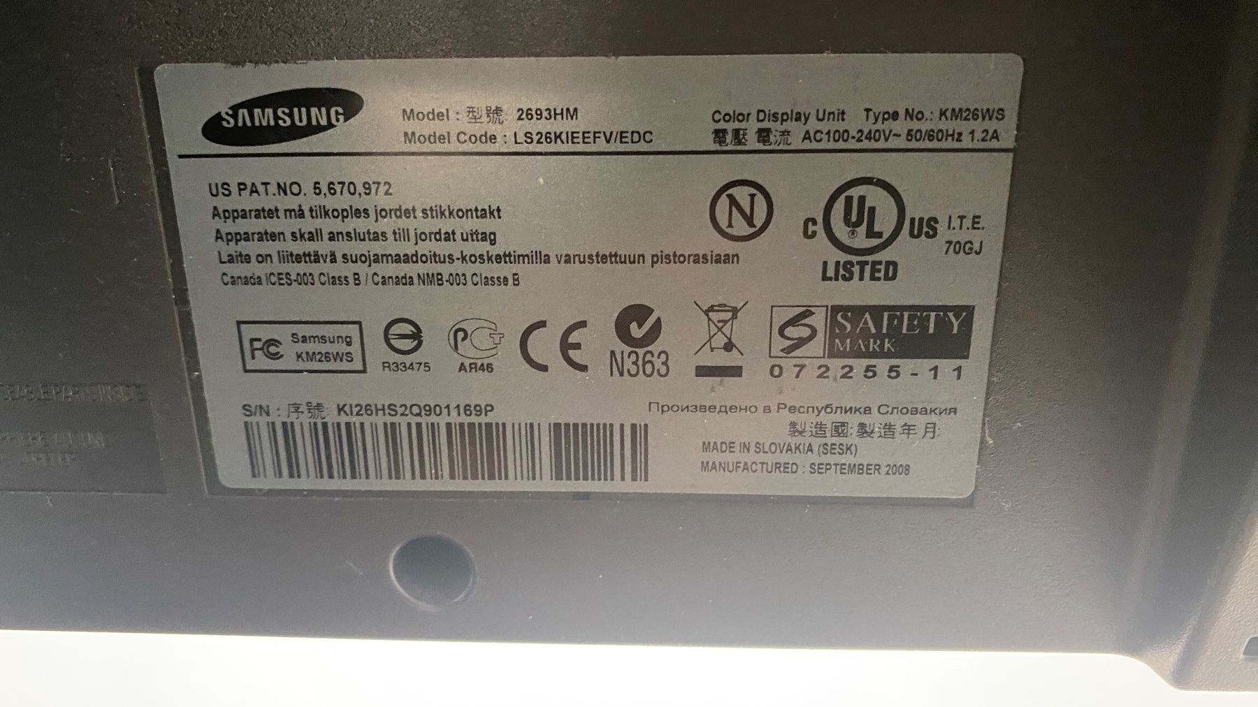 Samsung Monitor: Samsung SyncMaster 2693HM / 25,5-Zoll – Usato da Affeltrangen venduto da Exogen 2