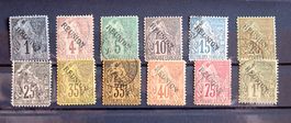 Réunion - 1891 Postage Stamps Overprinted "REUNION" serie