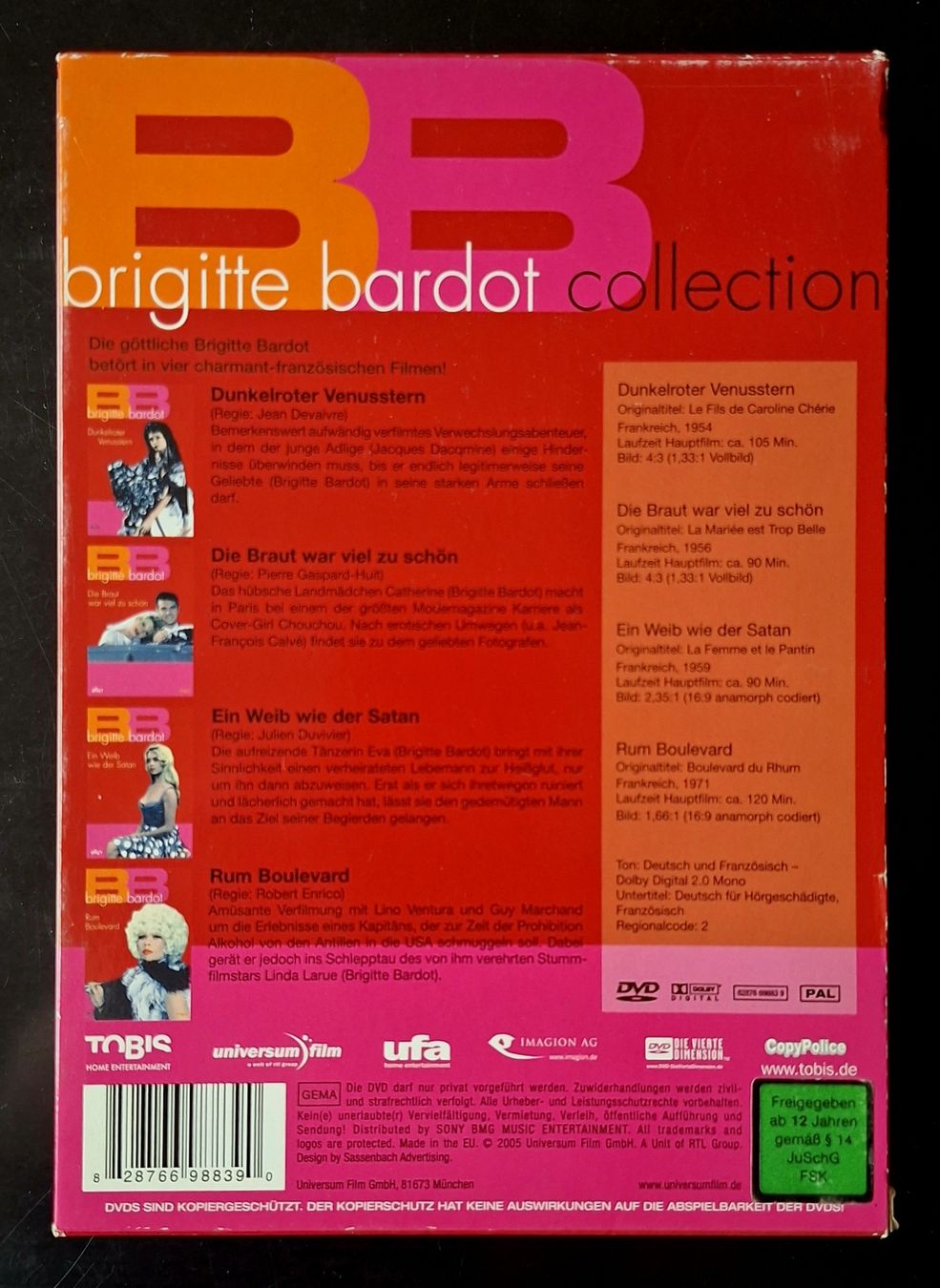 Tutti i DVDs: Brigitte Bardot DVD Collection Box-Set - 4 Filme  – Usato da Liestal venduto da Abimos 1