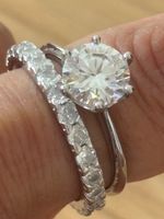 Luxus Elegante Gr:18:8 DuoRing Memoire Zirkonia Farbe Silber