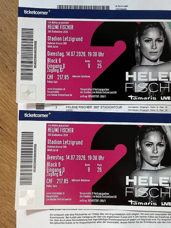 Biglietti: Helene Fischer Konzert 14.07.26 – Usato da Uetikon am See venduto da lgr_yv2c