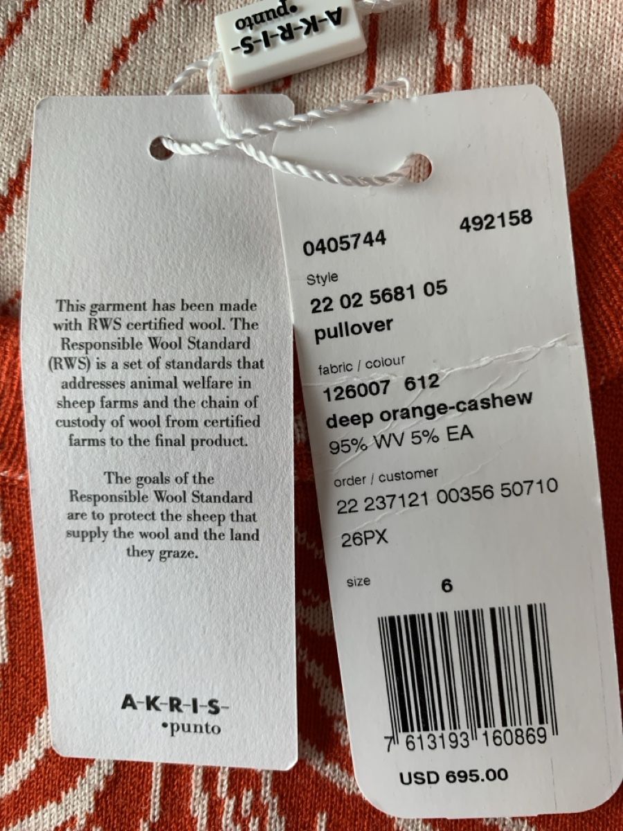 Akris Maglioni & Felpe: AKRIS: OVP/Exklusiv gemusterter Pullover, 36, Etikette 695.0 – Nuovo e nell'imballaggio originale da Luzern venduto da paulablue 6