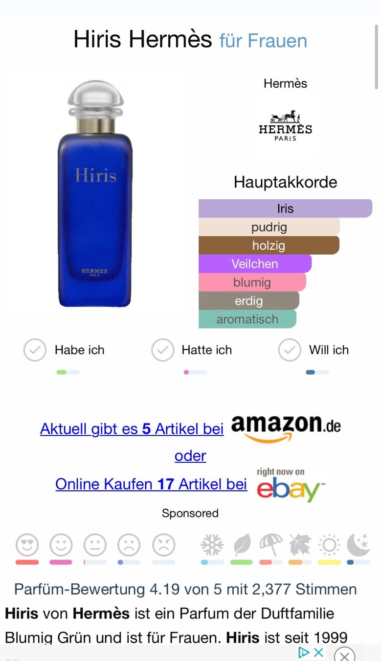 Hermès Parfum & Eau de Toilette: Hiris Hermès Rarität - EDT - Duftprobe 2ML – Gebraucht aus Zürich von deruja 2