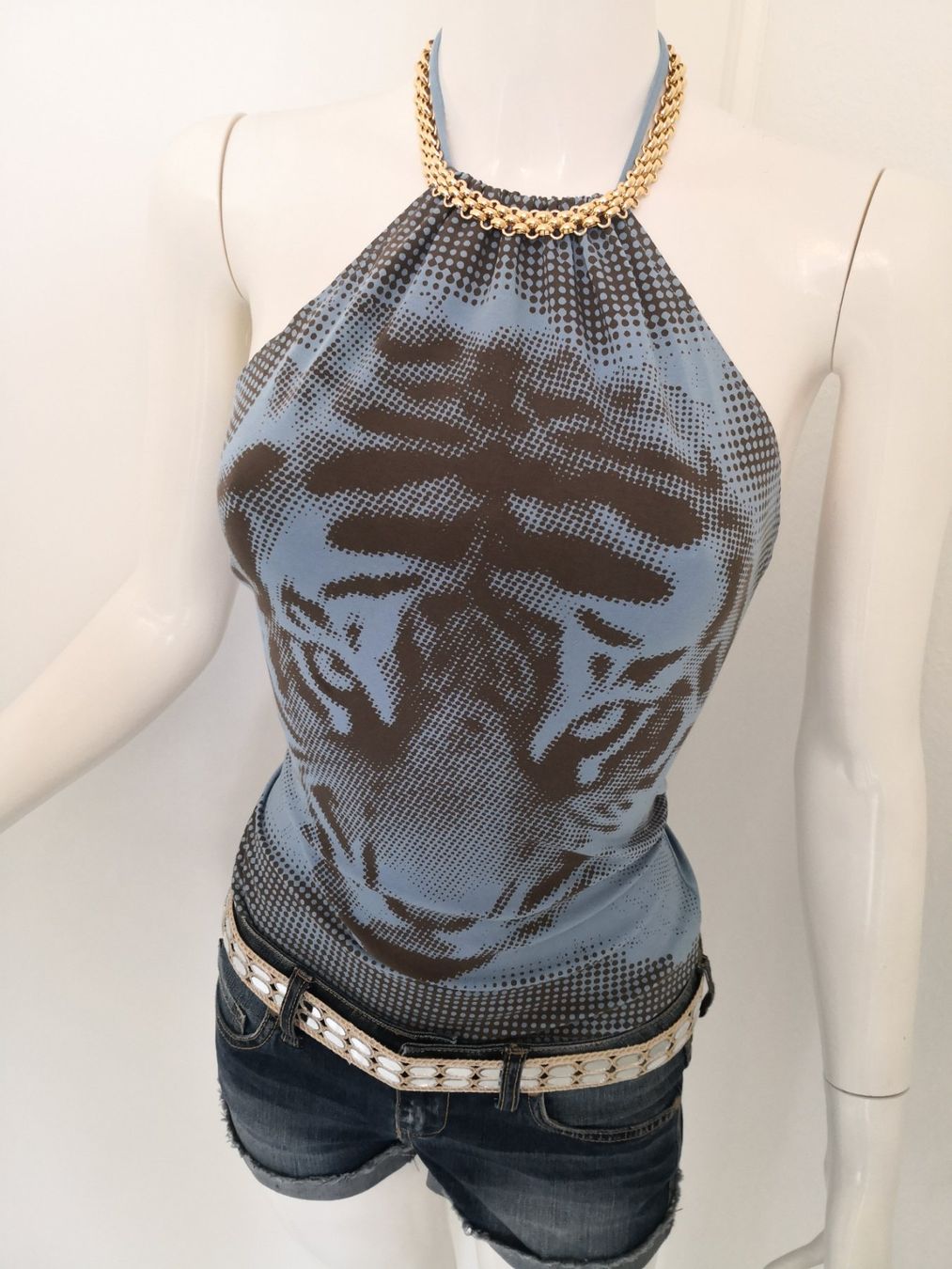 Mango Top: 🤩MANGO TOP HELLBLAU MIT TIGER-DRUCK BRAUN – Nuovo (secondo la descrizione) da Olten venduto da Naja-Twins-Twins 7
