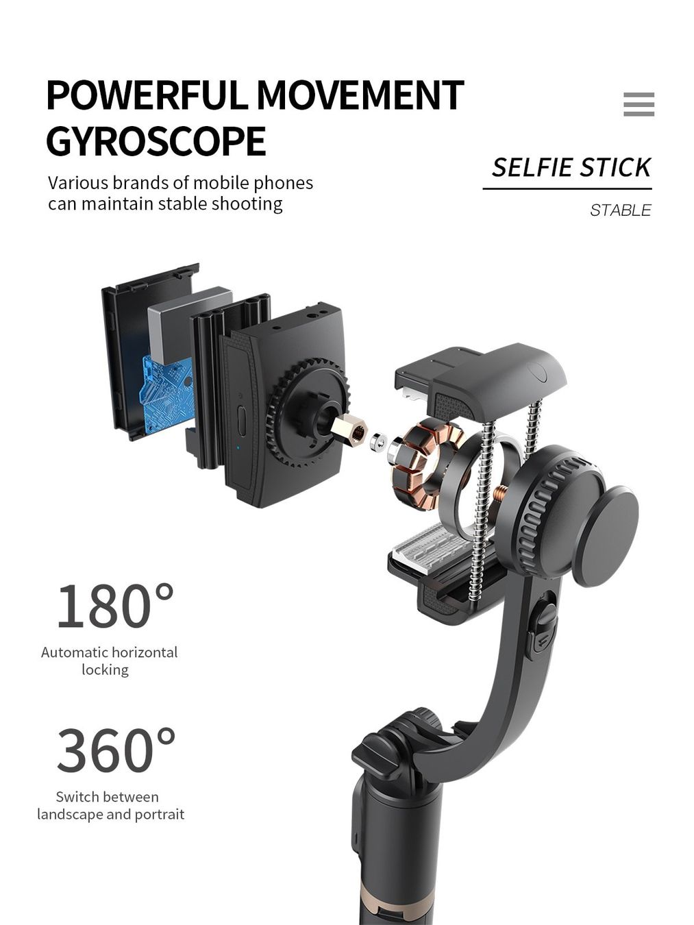 Halterungen: Stabilisator Bluetooth mit Stativ-Selfie-Stick – Neu und originalverpackt aus Unterägeri von RmOnline 5