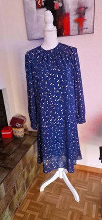 Saint Tropez Kleid, blau gemustert, Grösse S, Herbst