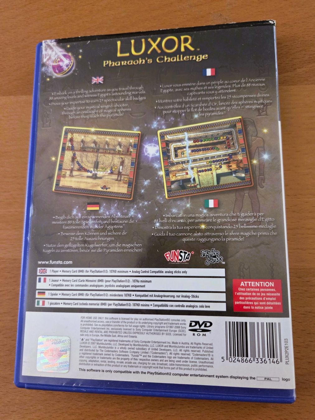 Giochi: PLAYSTATION 2 - LUXOR – Usato da Brüttisellen venduto da Nighttrain 2