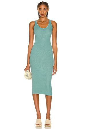Enza costa ribbed midi dress yellow