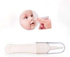 ★ BABY NASENPINZETTE MIT SCHUTZKAPPE WEISS NEU ★