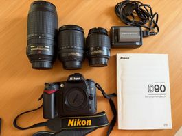 Nikon D90 Digital Camera Kit mit 3 Objektiven