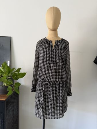 Maddison Kleid schwarz weiss boho locker, Gr. 36