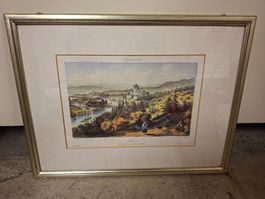 Farbige Radierung ansich von Thun liemitierte auflage