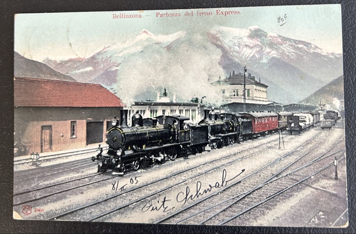 Cartoline postali: Bellinzona mit Dampfzug  – Usato da Horw venduto da Tellbub