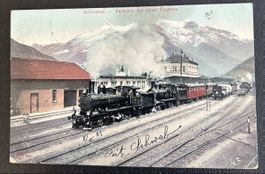 Bellinzona mit Dampfzug 