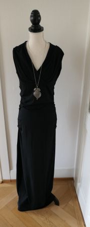 Me & Em : robe longue noire en jersey (taille L)