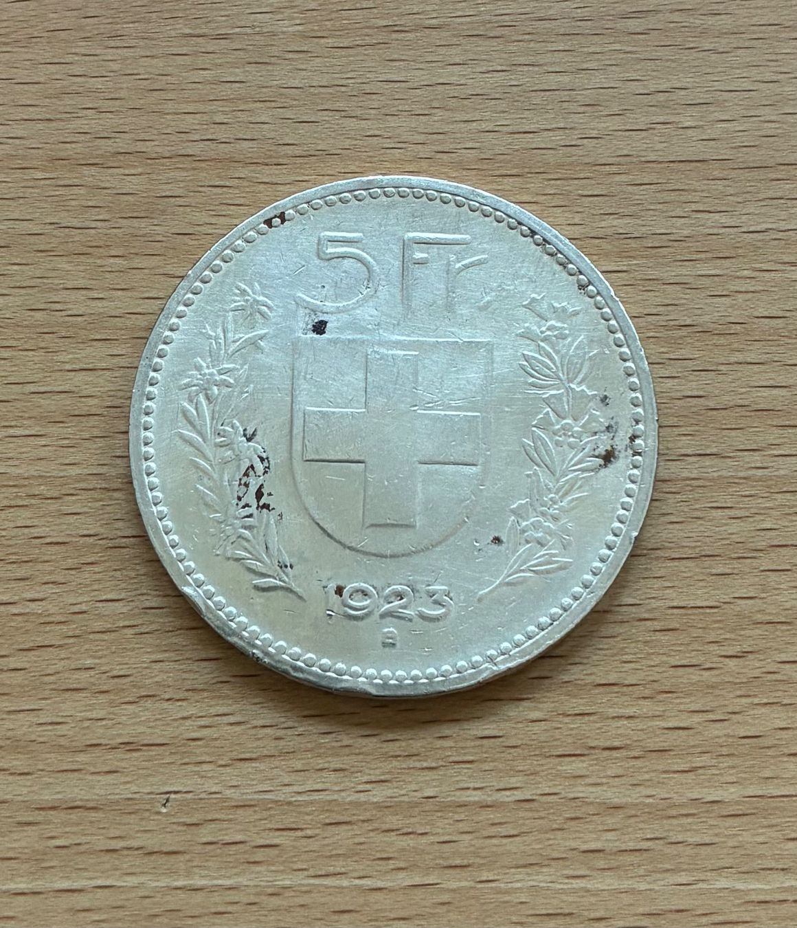 Tutti le monete: 5 Franken 1923 Silber – Usato da Roggliswil venduto da batho22