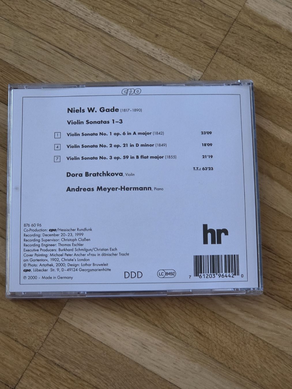 CD: CD: Niels W. Gade: Violin Sonatas 1-3  – Usato da Aesch BL venduto da immon 1
