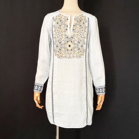 120% LINO Tunic with Embellishment