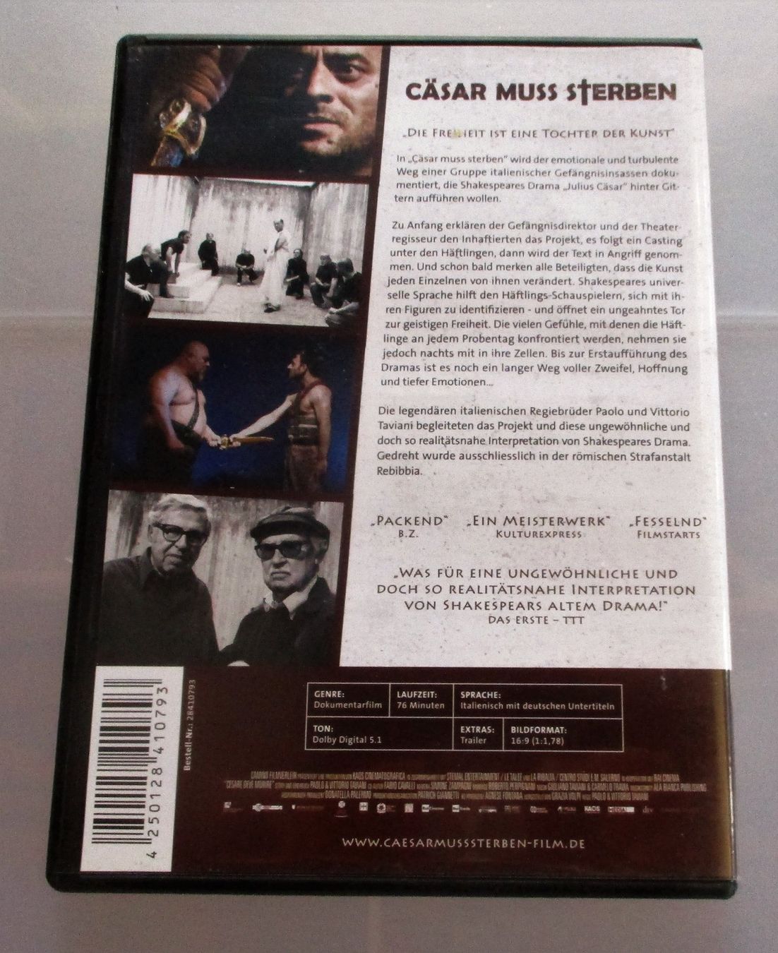 Tutti i DVDs: CÄSAR MUSS STERBEN - Paolo & Vittorio Taviani – Usato da Wattwil venduto da Muriel10 1
