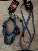 Hundegeschirr mit Leine, blau, Grösse S, neu 
