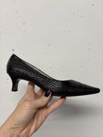 Peter Kaiser Leder Kroko-Pumps Gr. 4, 37  schwarz spitz