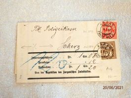 Mischfrankatur: ZNr.58B und 61B, Ziffer