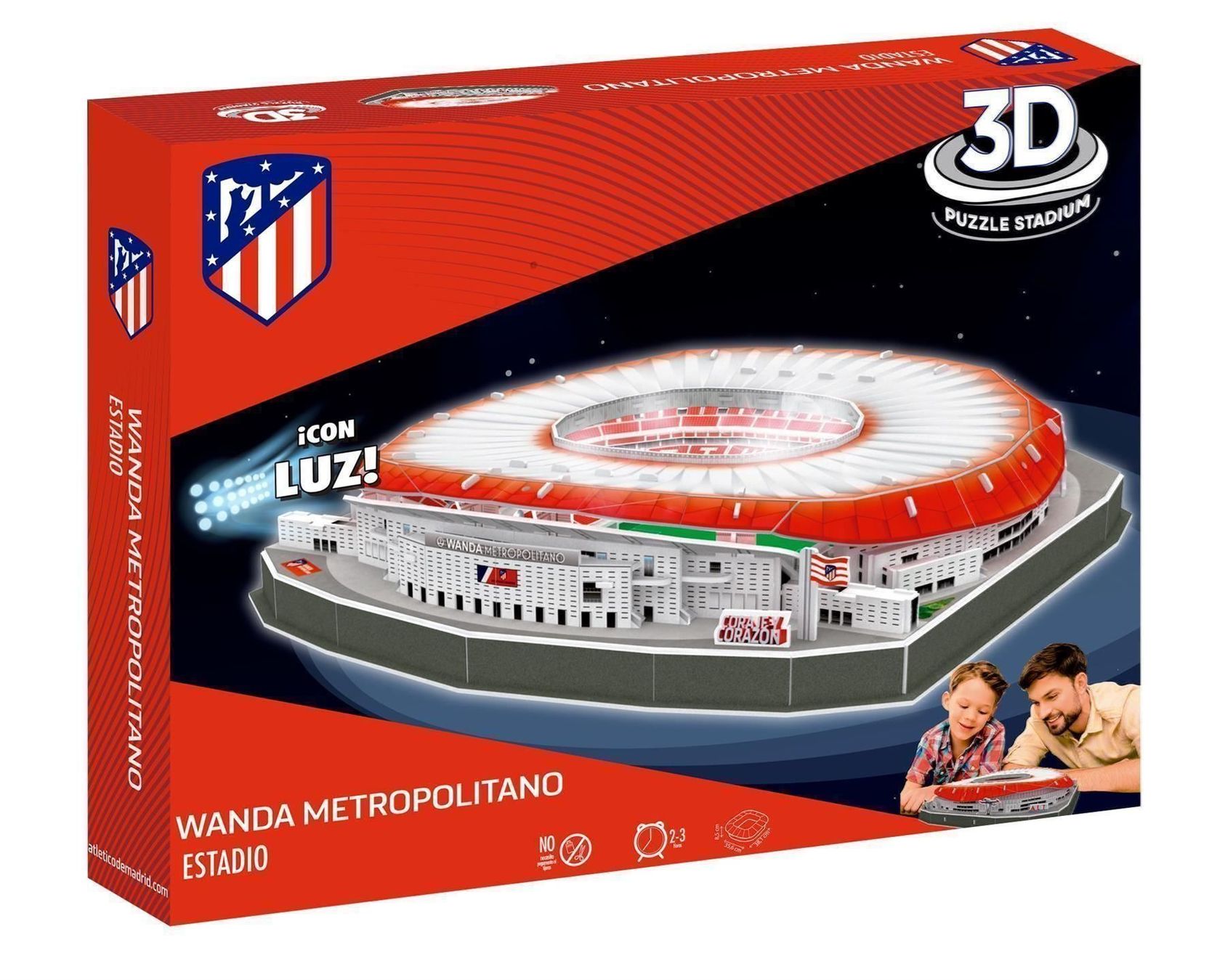 Puzzle: Atletico Madrid Stadion LED 3D Puzzle – Nuovo e nell'imballaggio originale da Wil SG venduto da Football-Legends