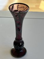 Vase Glas violett mit Gravur (2I5)