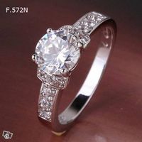 Funkelnder Zirkonia Ring, Silber Look, Gr. 54-57-59  Neu