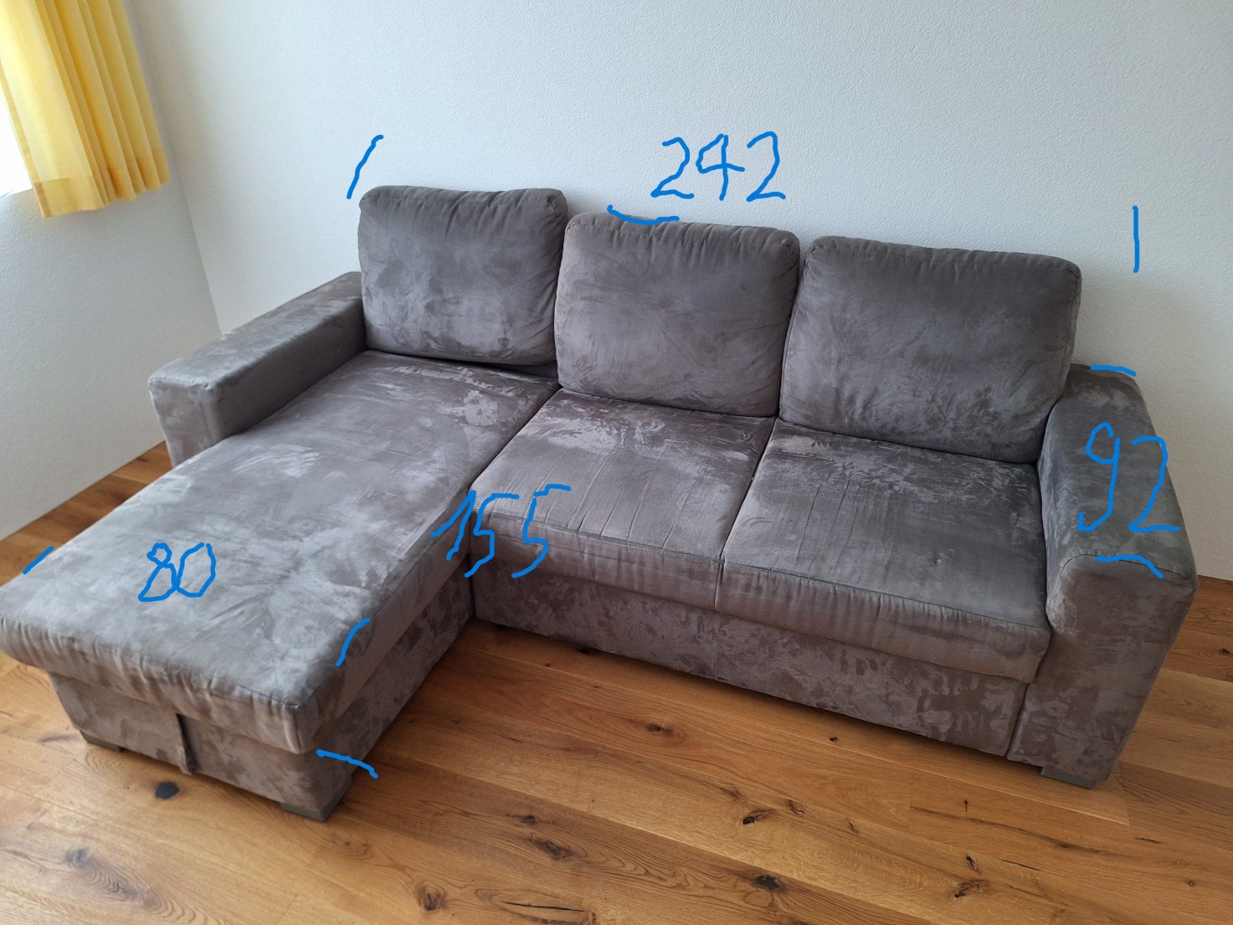 Divani: Stoffsofa grau mit Ablagefach 242x155 – Usato da Mosnang venduto da rom_qt2j 2