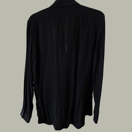 Neue schwarze Bluse – Hahnentritt-Muster, Brokat, -60%