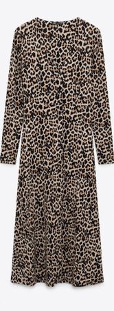 Zara Midikleid mit Leopardenmuster, Gr. S