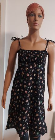 Sommerkleid Schwarz mit Muster, Gr. S/M