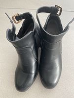 Damen Stiefeletten schwarz mit Schnalle Grösse 39