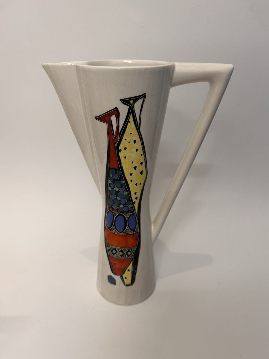 Caraffe: Mid Century Modern Keramik Karaffe mit Bechern – Usato da Lustmühle venduto da Belair1955 2