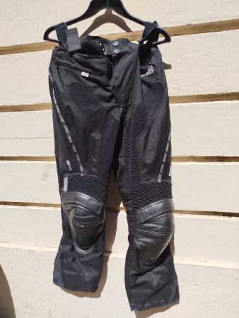 IXS Töffhose mit Lederknie und Sitzleder KM Airdura Soltotex