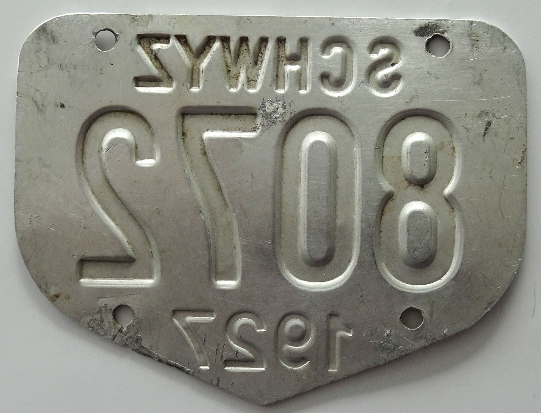 Schilder: Velonummer Schwyz 1927 SZ 27 – Gebraucht aus Bülach von anska 1