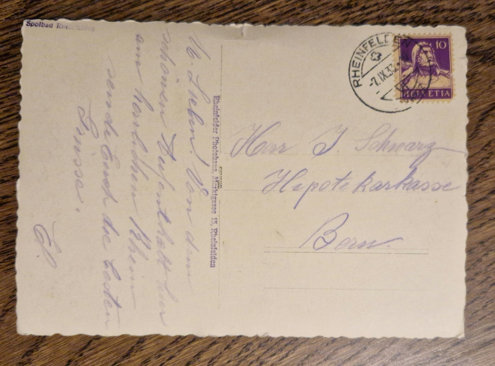 Cartes postales: Rheinfelden 1933 – D'occasion à Ebikon par Donar50 2