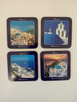 4 -er Glasuntersatz & Becher Santorini Greece
