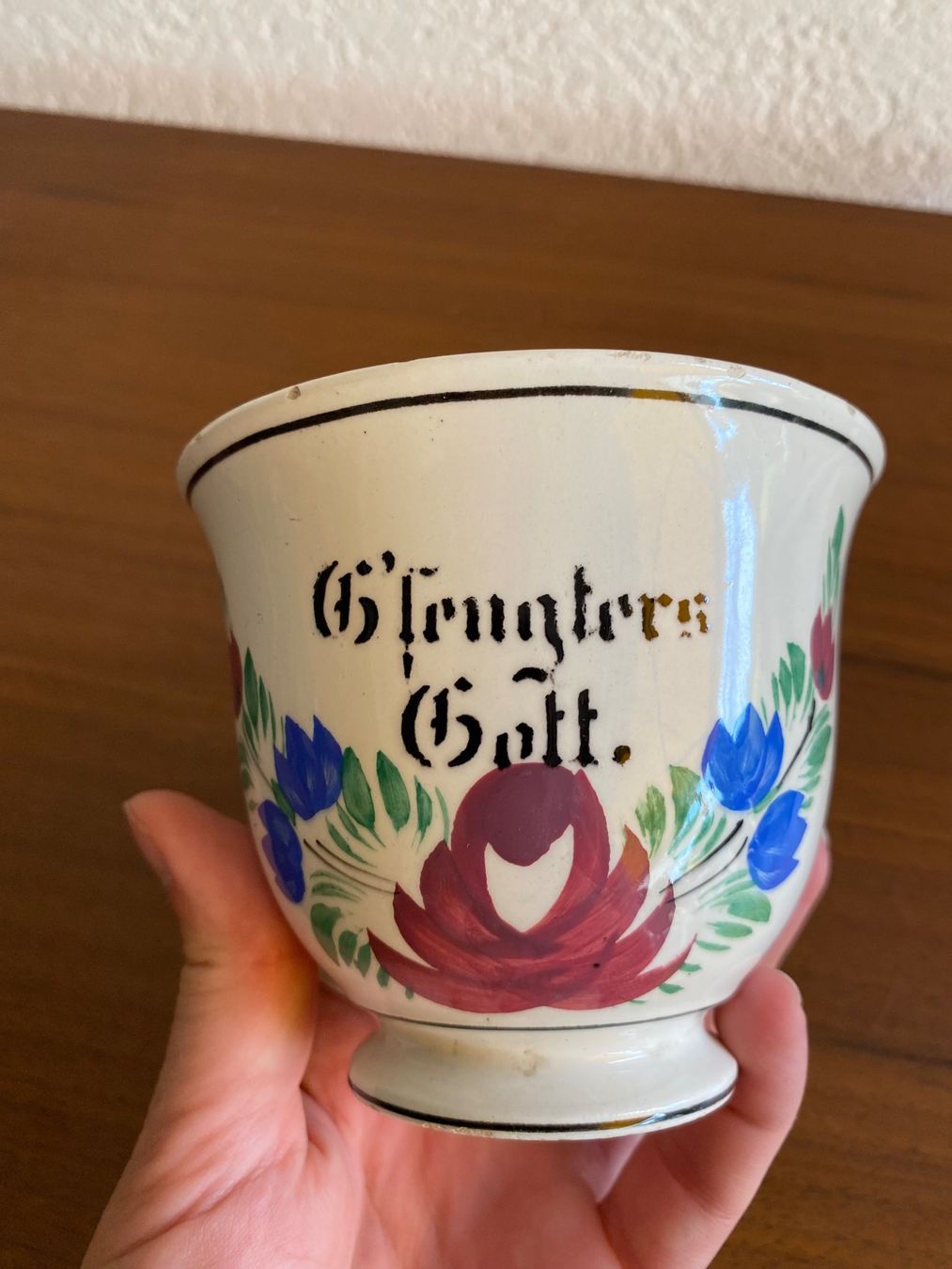 Tazze: Antikes Keramiktässchen "Geheiligter Gott" mit Blumenmuster – Usato da Burgdorf venduto da gre_2ftz 2