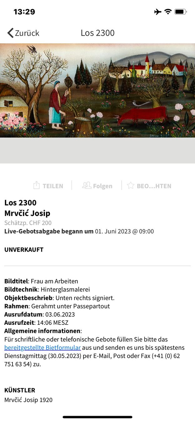 Dipinti: Hinterglasmalerei Mrvcic Josip – Usato da Zürich venduto da kevin1977 1