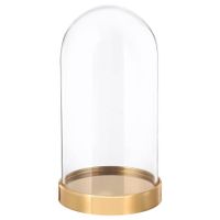 Cloche en verre avec base - 19cm hauteur 