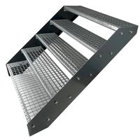Stahltreppe 5 Stufen 80x95cm anthrazit