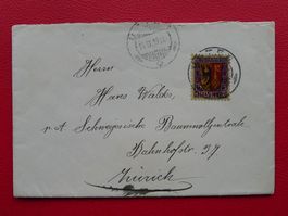 1918: J11 (GENFER-WAPPEN) Einzelfrankatur +Vollstempel USTER