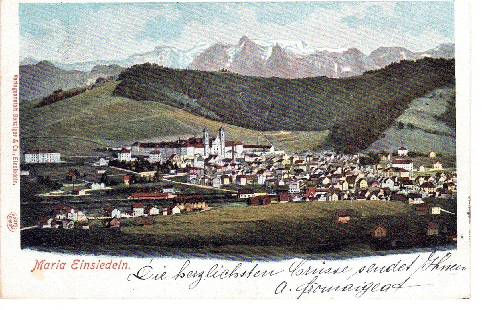 Cartoline postali: 1901 Einsiedeln – Usato da Kreuzlingen venduto da Koi4