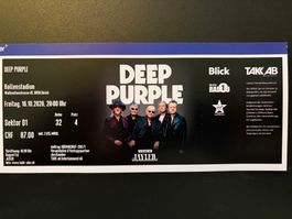DEEP PURPLE Ticket SEKTOR D1, REIHE 32, PLATZ 4