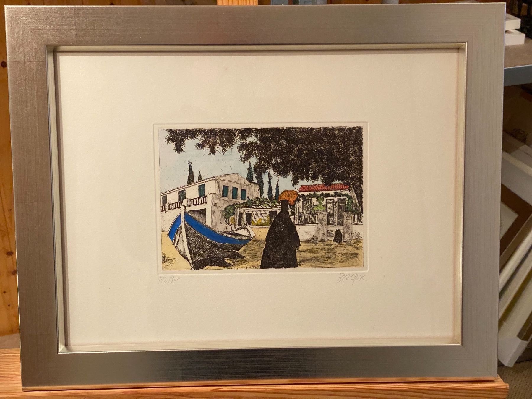 Grafica & Litografie: Erwin Bracher orig. Litho von 1981, Titel "Urlaub am Meer" – Usato da Buochs venduto da Chreschte2 2